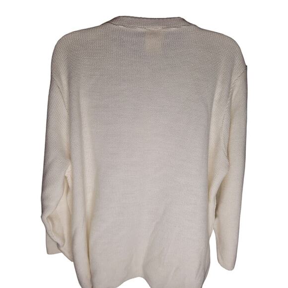 Bobbie Brooks Women Sweater White Cable Knit Sz L - Picture 4 of 5